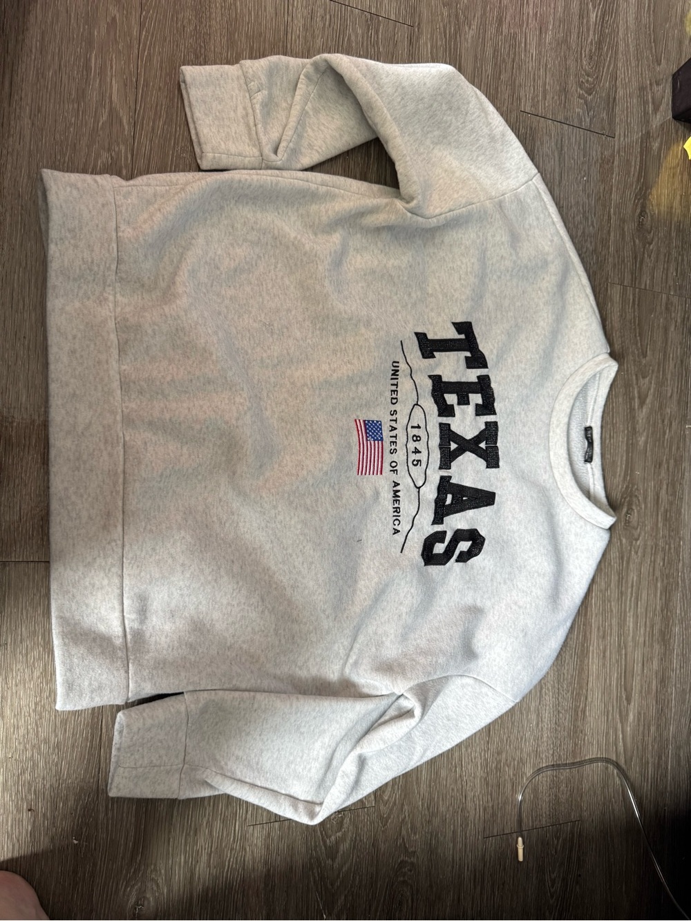 SHEIN Gray Crewneck Texas Graphic Sweatshirt